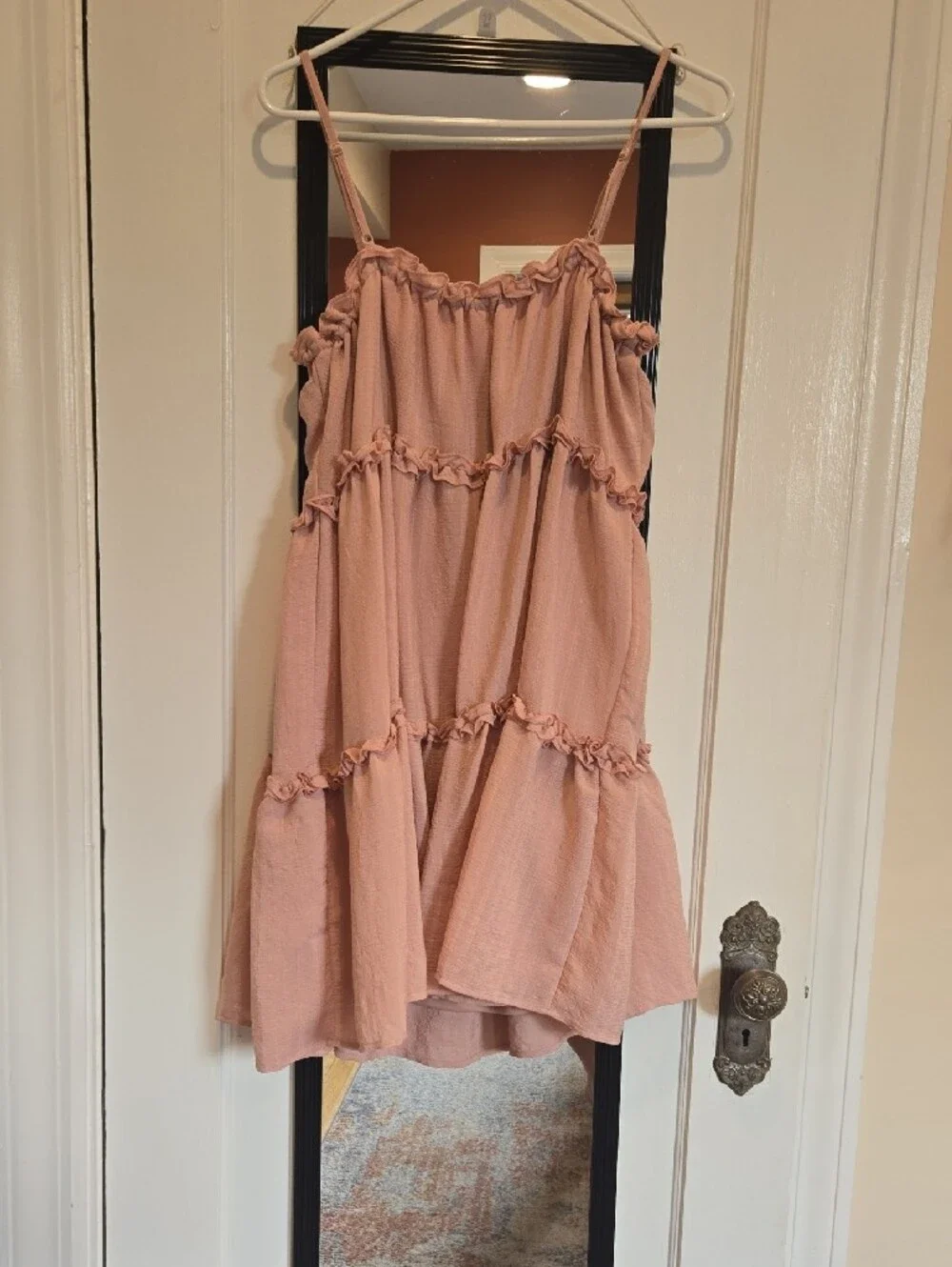 Pink Ruffle Tiered Spaghetti Strap Dress | NWOT
